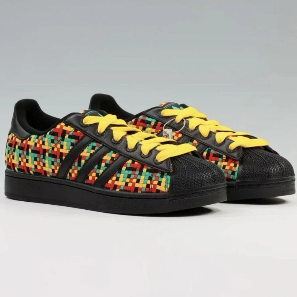 8.5M/9.5W-[NEW] Men's adidas Superstar || x Bob Marley Jamaica Shoe Black IH9785